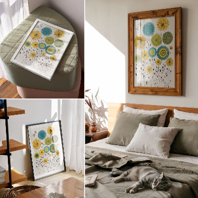 Lienzo decorativo moderno Círculos coloridos, líneas finas, estilo moderno