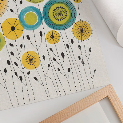 Lienzo decorativo moderno Círculos coloridos, líneas finas, estilo moderno
