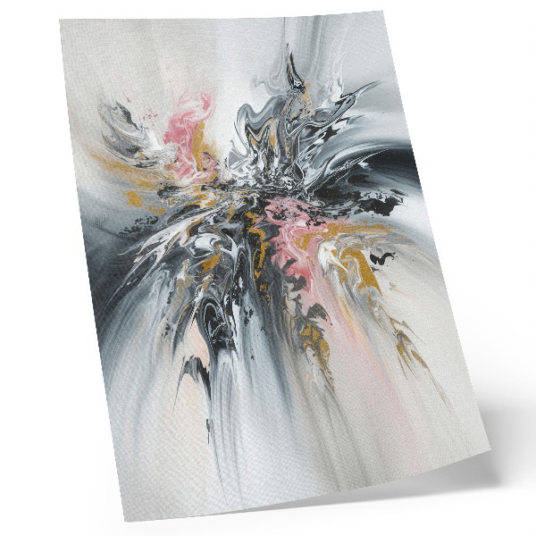 Póster Formas abstractas fluidas de color gris, rosa y beige