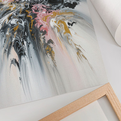 Póster Formas abstractas fluidas de color gris, rosa y beige