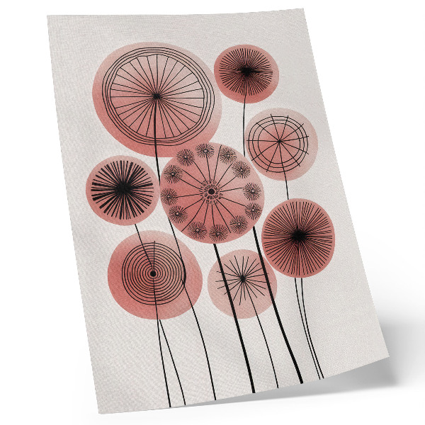 Póster Círculos geométricos rosas y negros minimalismo