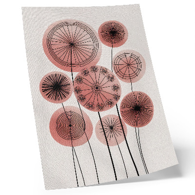 Póster Círculos geométricos rosas y negros minimalismo