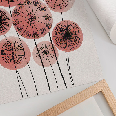Póster Círculos geométricos rosas y negros minimalismo