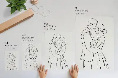 Póster de figuras delgadas de líneas perfectas diseño minimalista con falta de detalle