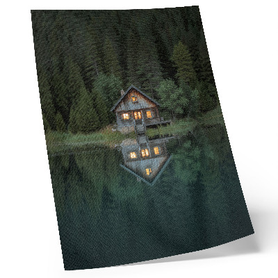 Póster Reflejo de una cabaña de montaña en la naturaleza