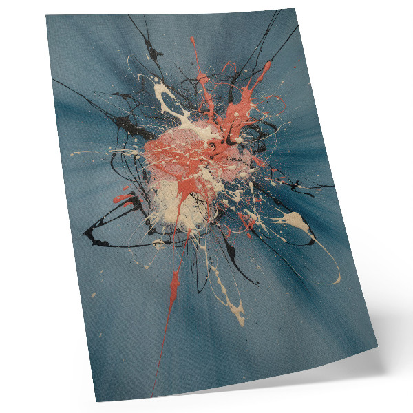 Póster Azul dinámico rosa negro con acento crema