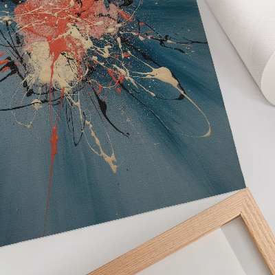 Póster Azul dinámico rosa negro con acento crema