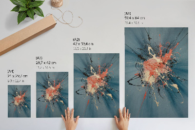Póster Azul dinámico rosa negro con acento crema
