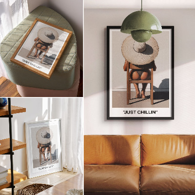Póster Sombrero de diseño minimalista para un ambiente relajante