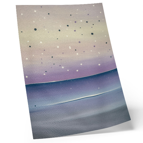 Lienzo decorativo moderno gotas de cielo púrpura y azul marino minimalistas