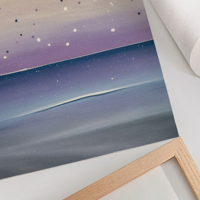 Lienzo decorativo moderno gotas de cielo púrpura y azul marino minimalistas