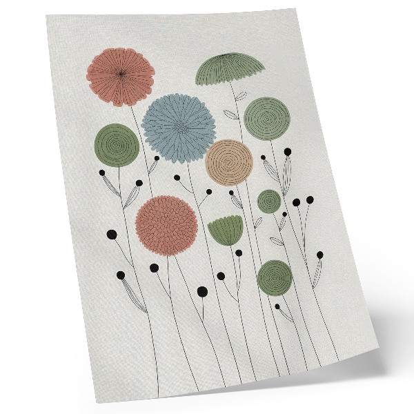 Póster Flores geométricas en tonos pastel modernas