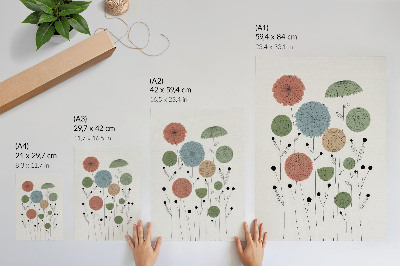 Póster Flores geométricas en tonos pastel modernas