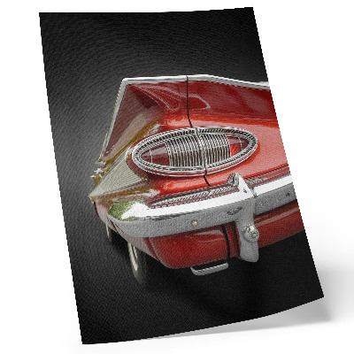 Lienzo decorativo moderno Detalles cromados de coche rojo estilo retro