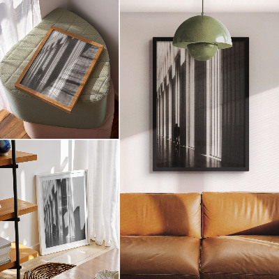 Lienzo decorativo moderno Luz espacial con patrones geométricos en blanco y negro