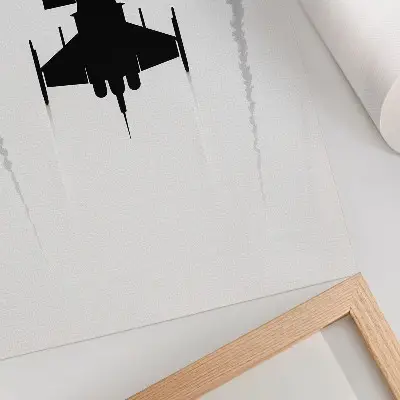 Lienzo decorativo moderno plano negro sobre fondo blanco con contraste minimalista