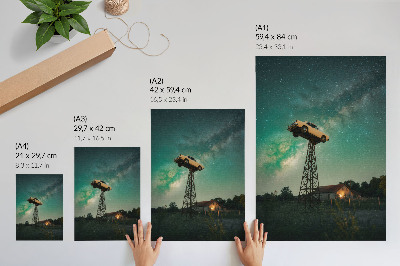 Póster Espectacular teleférico en la torre