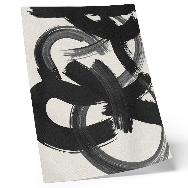 Lámina artística de alta calidad pinceladas abstractas en blanco y negro