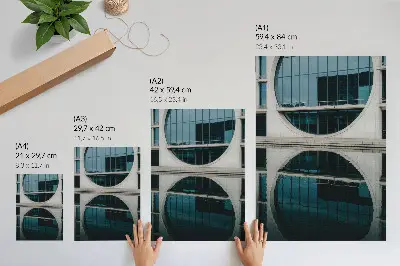Lámina artística de arquitectura moderna diseño de reflejo en cristal