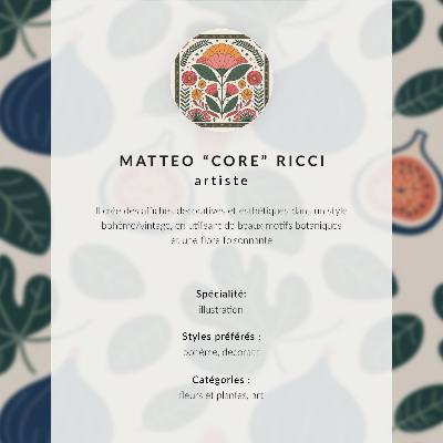 Póster con colores saturados Rostro minimalista con elemento de hoja
