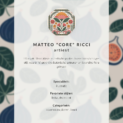 Póster con colores saturados Rostro minimalista con elemento de hoja