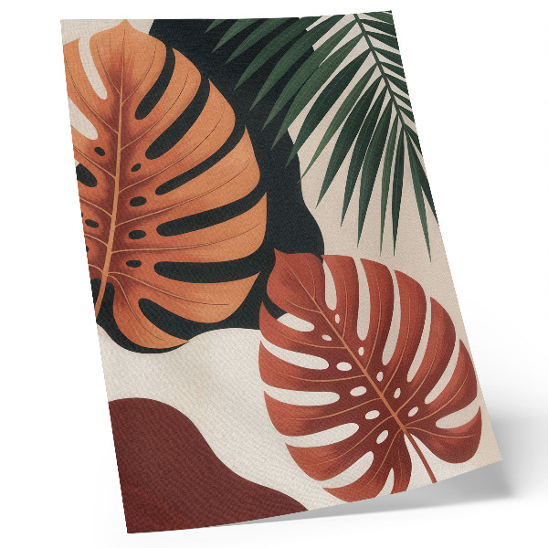 Póster Hojas tropicales, colores vivos, modernidad.