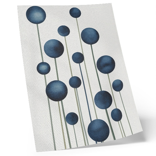 Lienzo decorativo moderno Círculos azules sobre líneas verticales