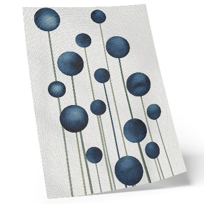 Lienzo decorativo moderno Círculos azules sobre líneas verticales
