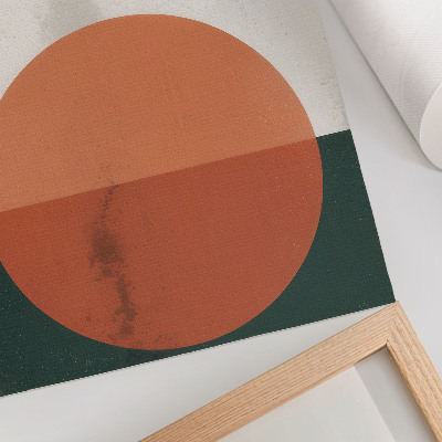 Lienzo decorativo moderno Pájaros en vuelo, círculo naranja minimalista