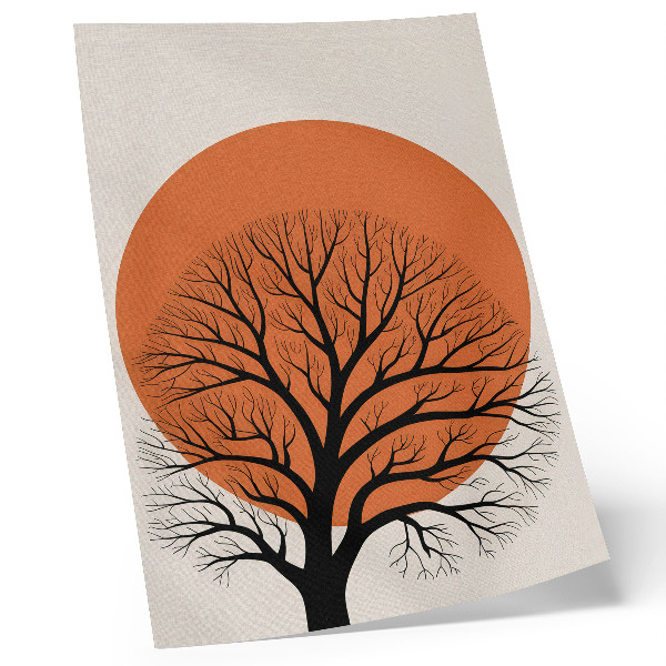 Póster Árbol minimalista, fuerte contraste, composición armoniosa