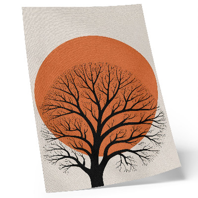 Póster Árbol minimalista, fuerte contraste, composición armoniosa