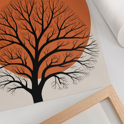 Póster Árbol minimalista, fuerte contraste, composición armoniosa