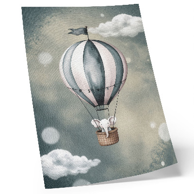 Lienzo decorativo moderno Globo con nubes en delicados tonos de gris.