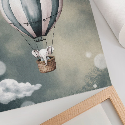 Lienzo decorativo moderno Globo con nubes en delicados tonos de gris.
