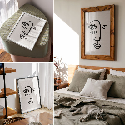 Lienzo decorativo moderno Líneas faciales abstractas, minimalismo moderno