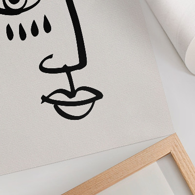 Lienzo decorativo moderno Líneas faciales abstractas, minimalismo moderno
