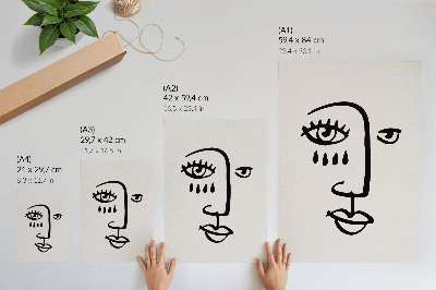 Lienzo decorativo moderno Líneas faciales abstractas, minimalismo moderno