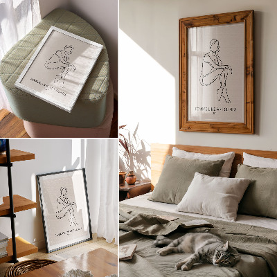 Lienzo decorativo moderno Líneas de formas sutiles, elegancia y armonía