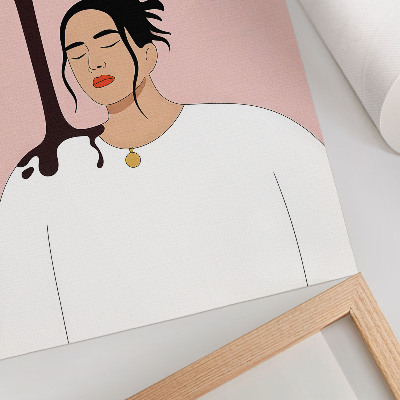 Póster con colores saturados Una figura minimalista bajo un arroyo oscuro