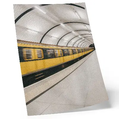 Lienzo decorativo moderno con diseño de metro de líneas suaves y dinámicas