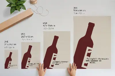 Lámina artística de alta calidad con diseño de gráficos minimalistas en tonos burdeos