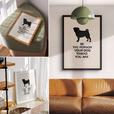 Póster con colores saturados La motivación y el perro