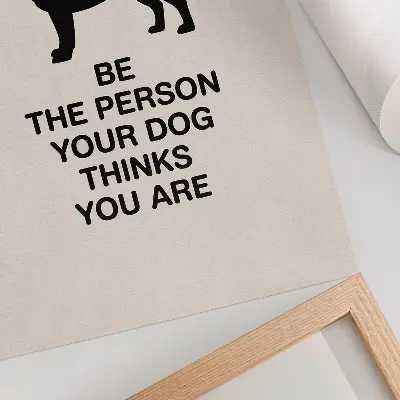 Póster La motivación y el perro con colores saturados