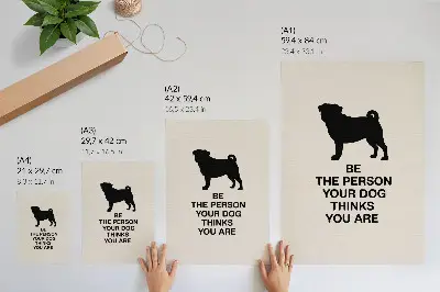 Póster La motivación y el perro con colores saturados