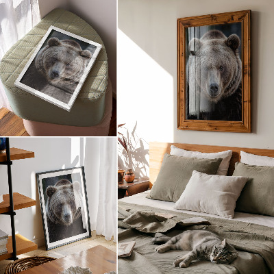 Póster Retrato realista de un oso, tranquilo y fuerte.