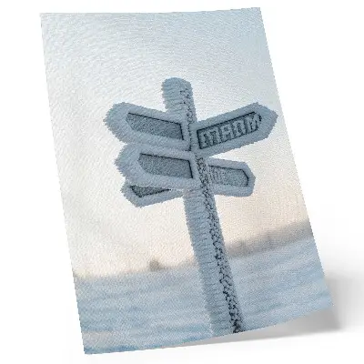 Lámina artística de alta calidad diseño minimalista de señal direccional cubierta de nieve