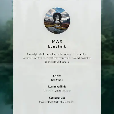 Póster de naturaleza lago tranquilo con árboles otoñales y reflejo de las montañas