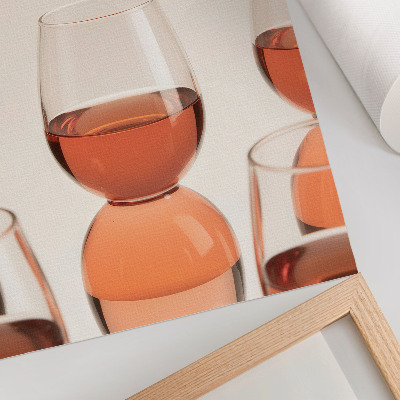 Póster con colores saturados Vasos con líquido rosa sobre fondo claro