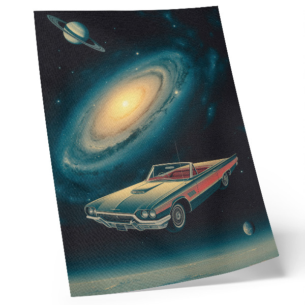 Lámina artística de alta calidad Un coche en el espacio es una combinación fantástica.