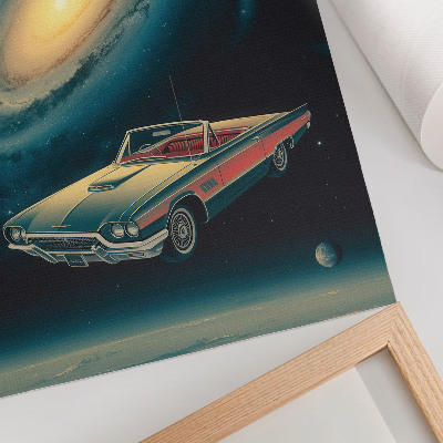 Lámina artística de alta calidad Un coche en el espacio es una combinación fantástica.